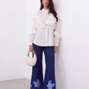 MIDNIGHT GARDEN FLARED JEANS