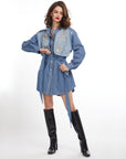 Denim Diamond Trench Dress