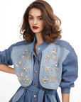 Denim Diamond Trench Dress