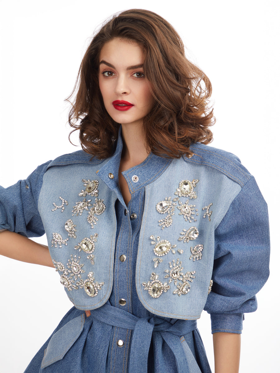 Denim Diamond Trench Dress