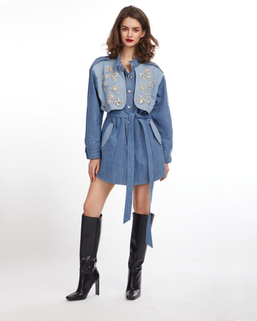 DUAL TONE TRENCH DRESS