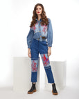 EMBROIDERED PATCH STRAIGHT-LEG JEANS