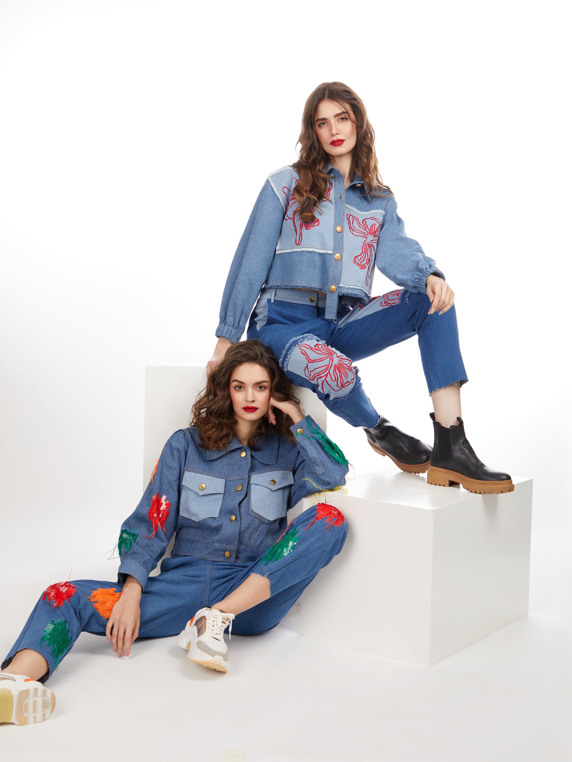 AVANTIKA HUNDAL IN OUR EMBROIDERED PATCH CROP JACKET