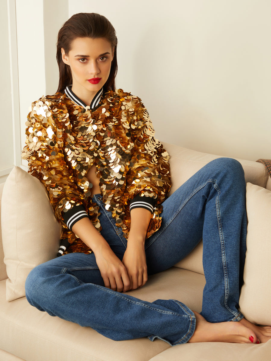 ATHLEISURE SEQUIN BOMBER