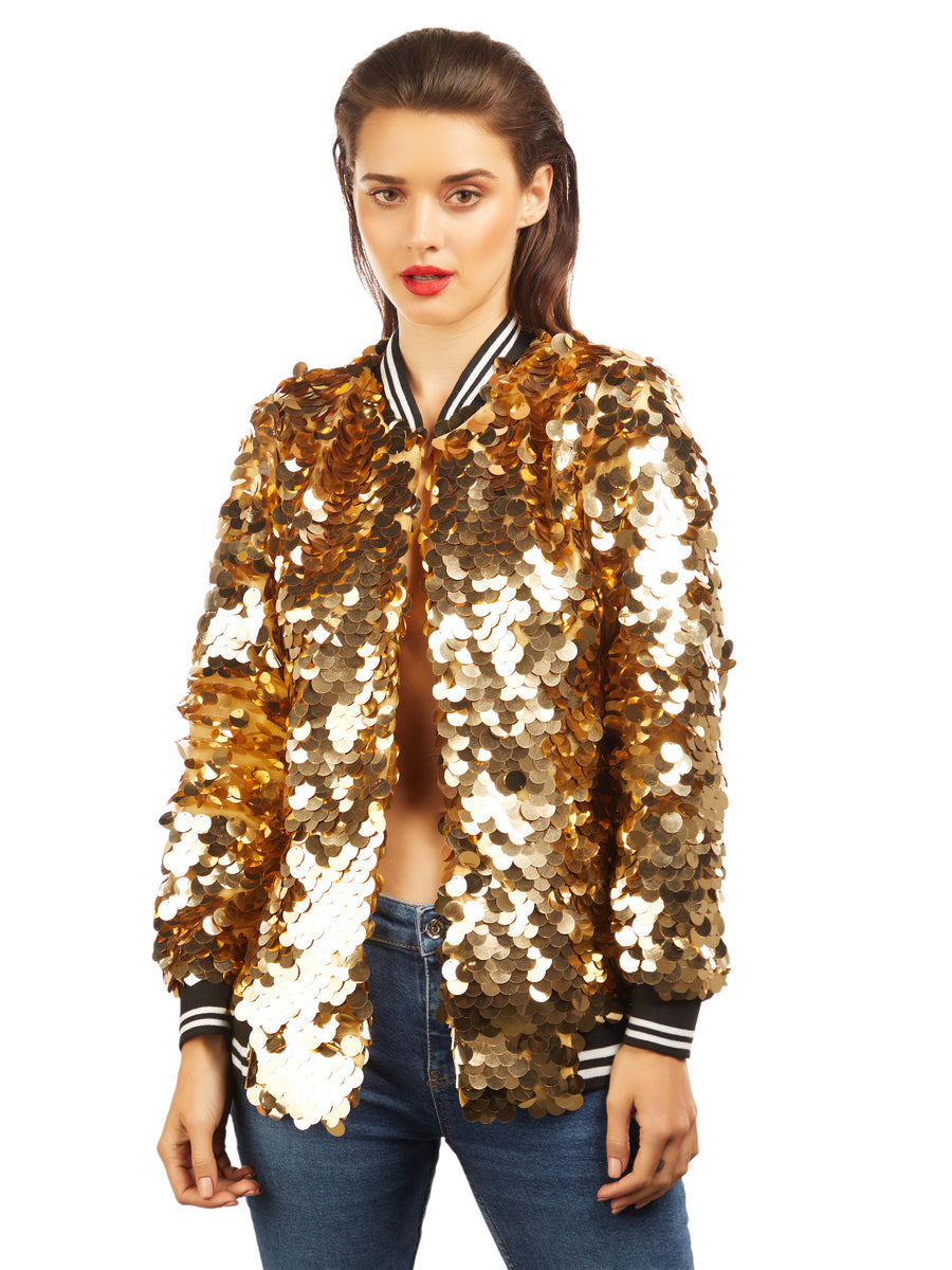 ATHLEISURE SEQUIN BOMBER