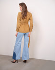 COLOUR BLOCK PLEATED JEANS