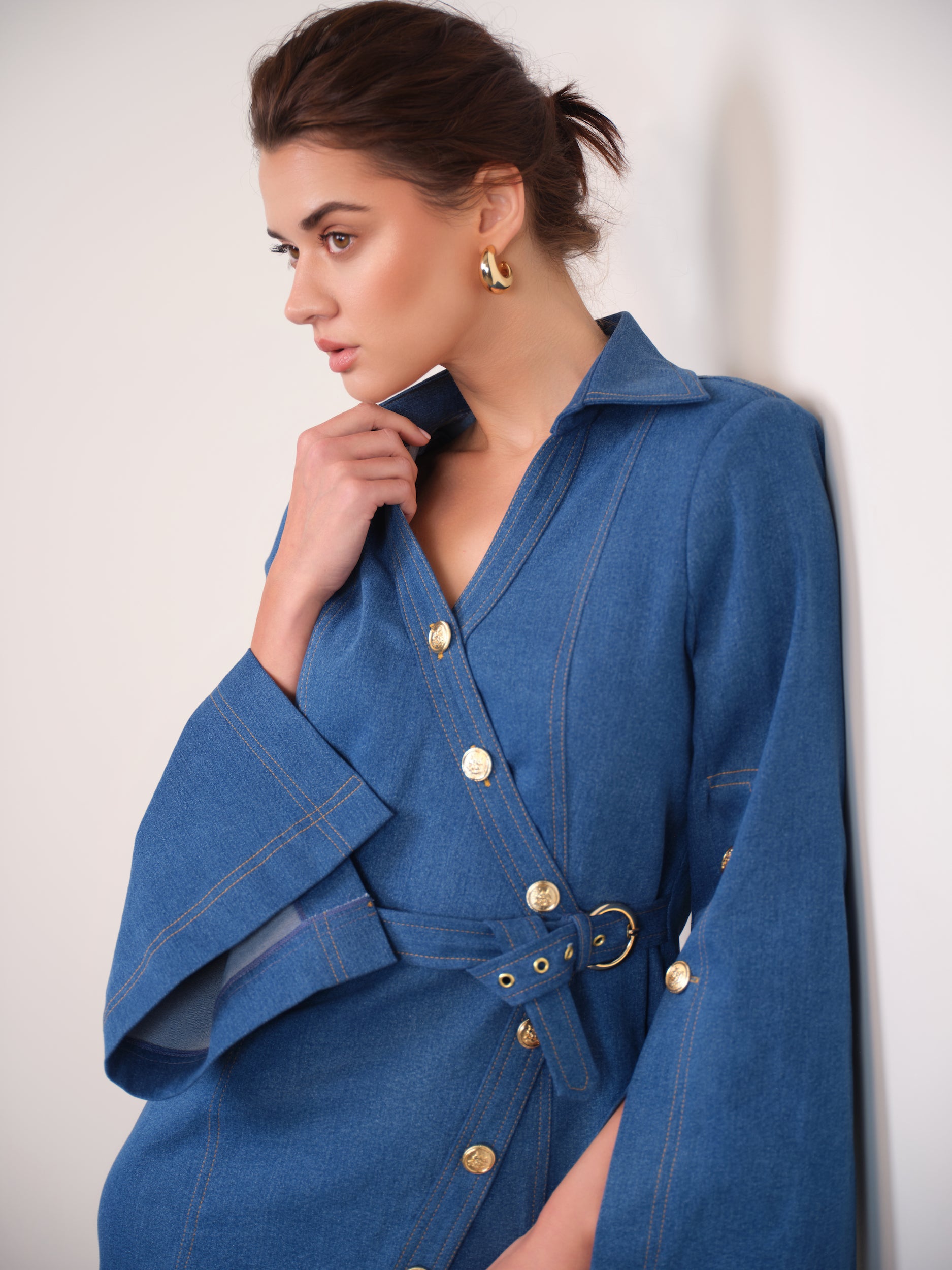 SHREYA GHODAWAT IN OUR ASYMMETRIC DENIM DRESS