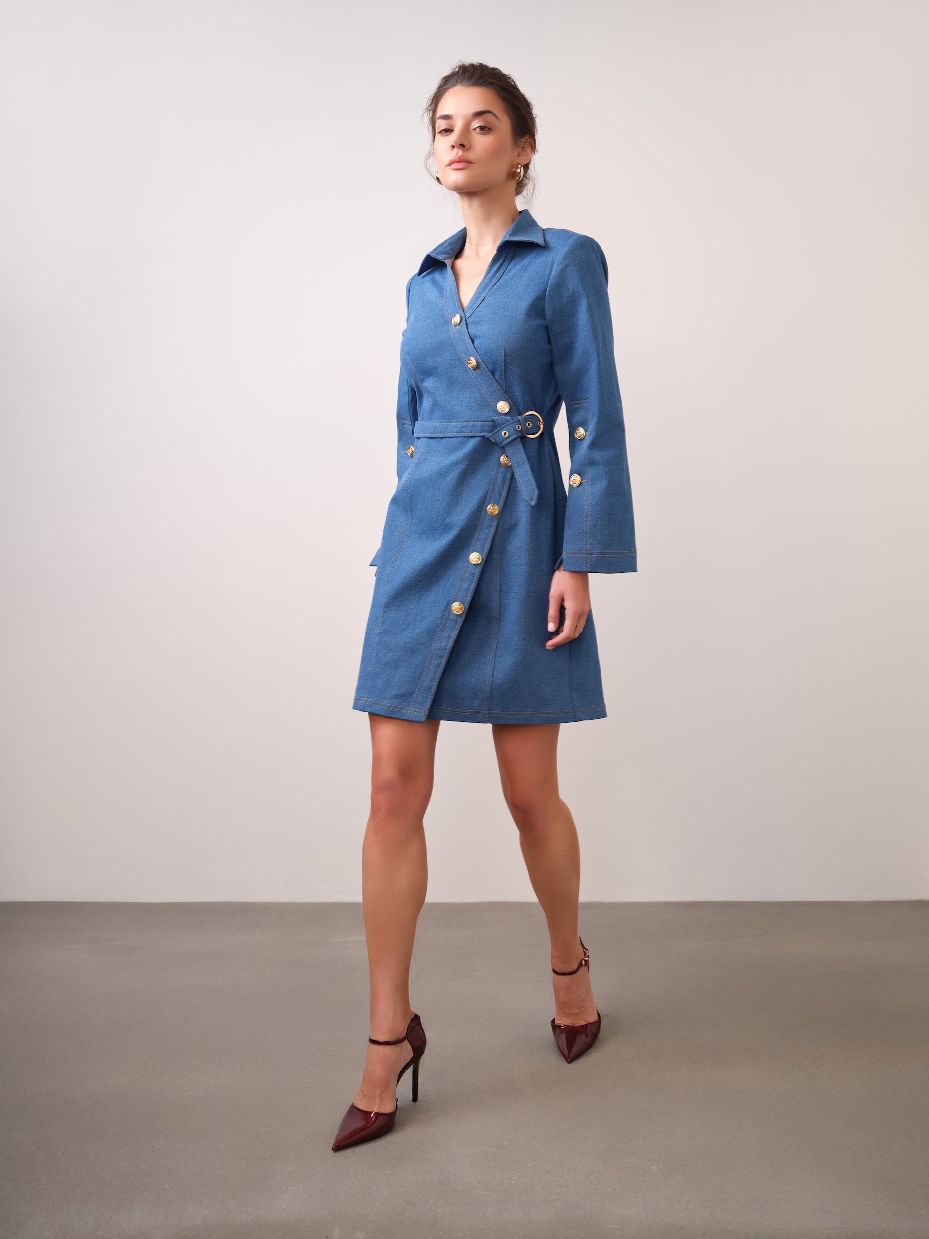 SHREYA GHODAWAT IN OUR ASYMMETRIC DENIM DRESS