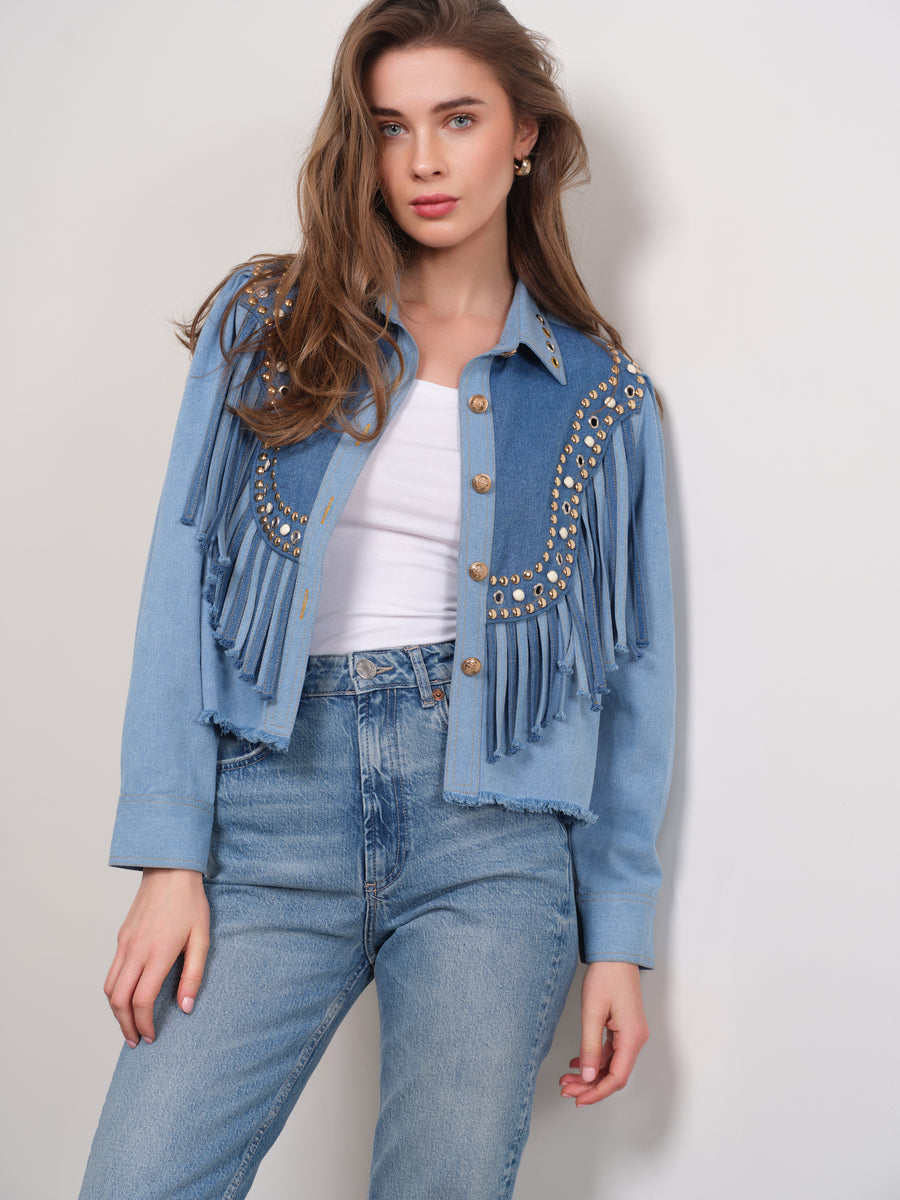 FRINGE DENIM JACKET