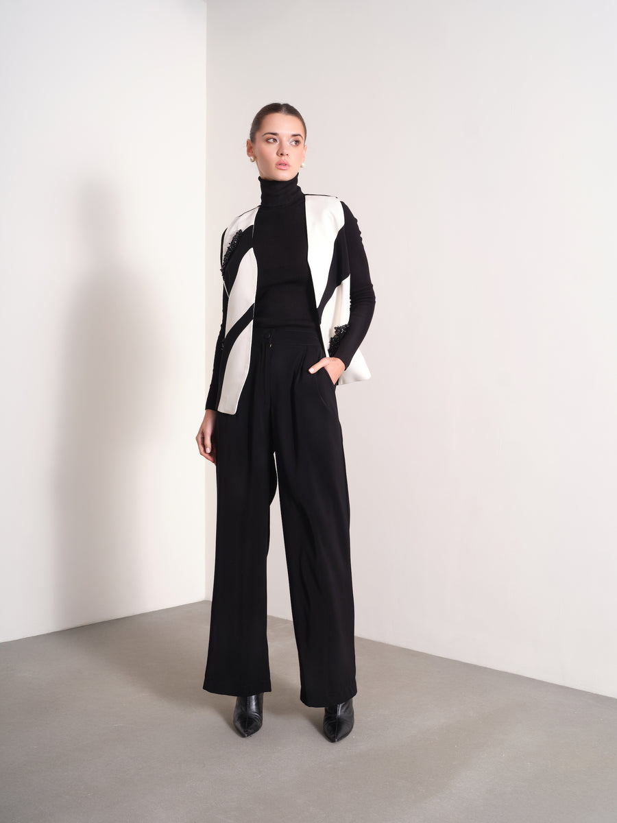 RELAXED WIDE-LEG TROUSERS