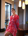 RUFFLED ROUGE DRESS