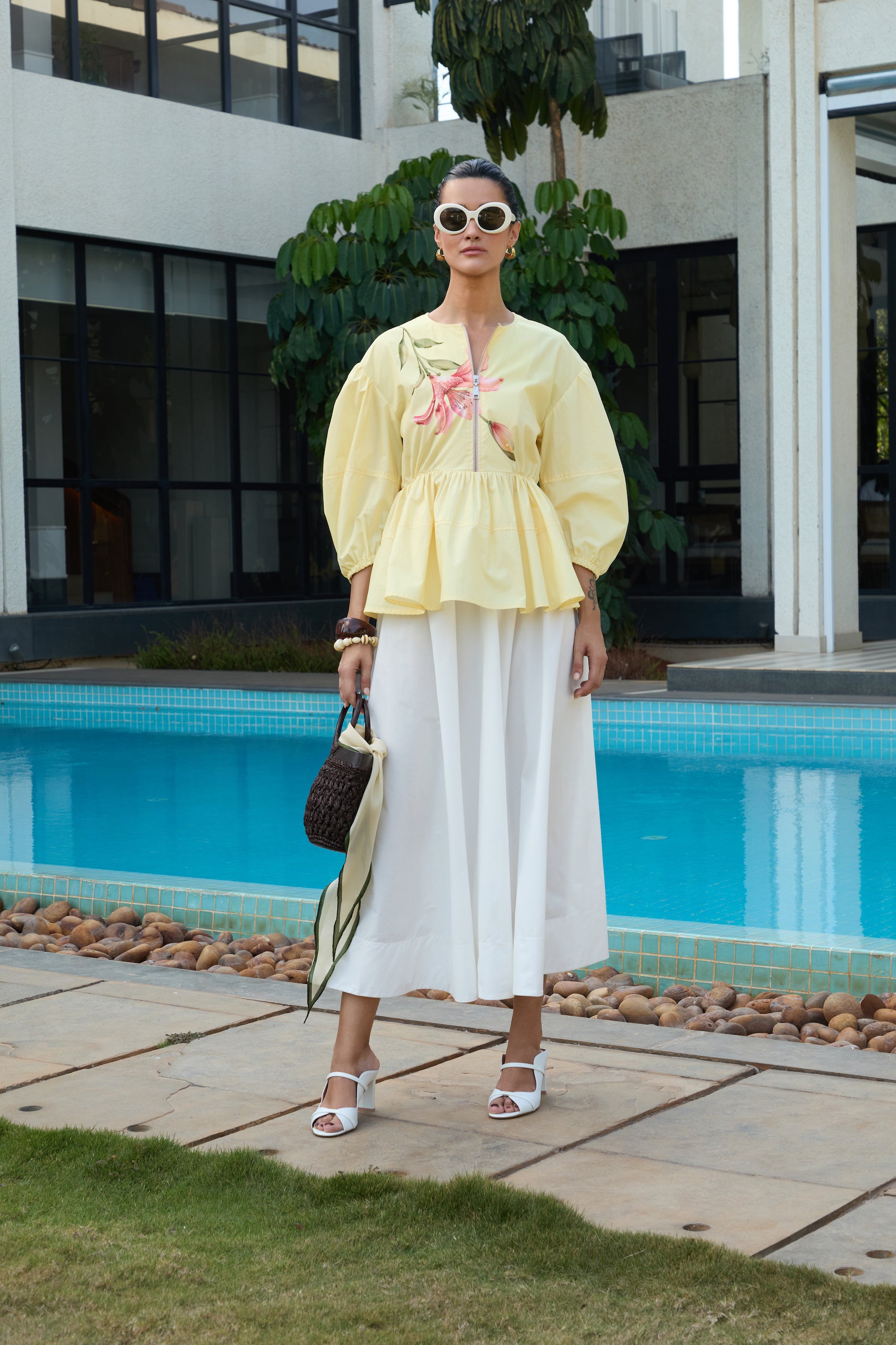 BLANCO MIDI SKIRT
