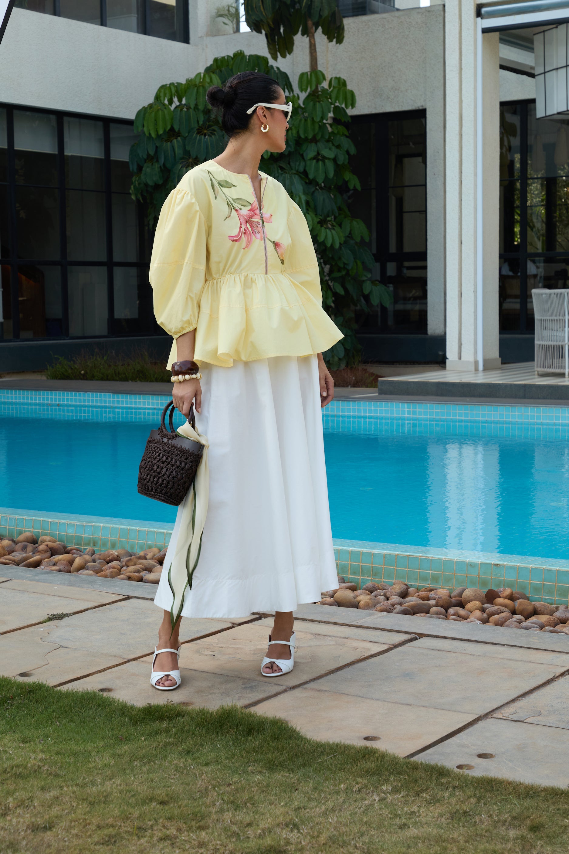 BLANCO MIDI SKIRT