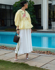 BLANCO MIDI SKIRT