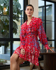 RUFFLED ROUGE DRESS