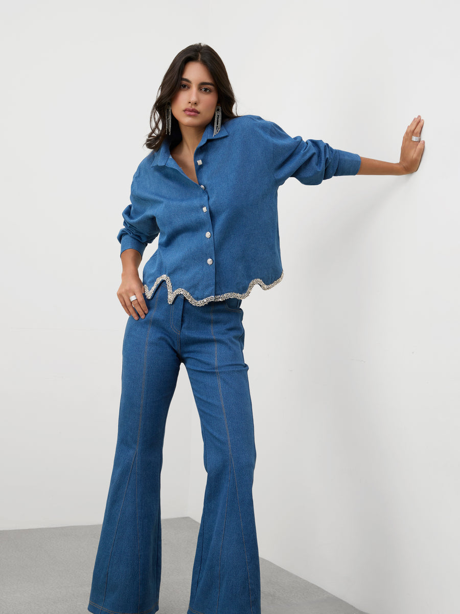 DIAMOND EDGE CROP SHIRT