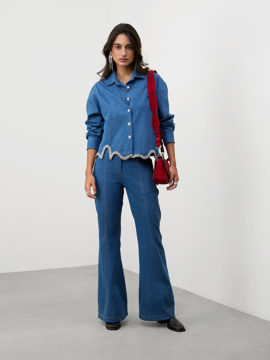 WIDE-LEG BOOTCUT JEANS