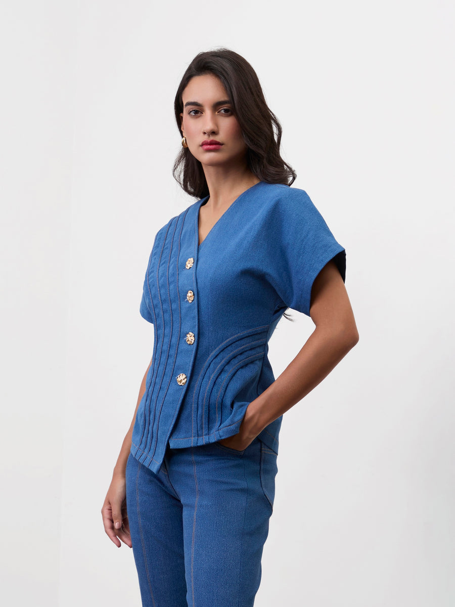 EDGE LINE DENIM TOP