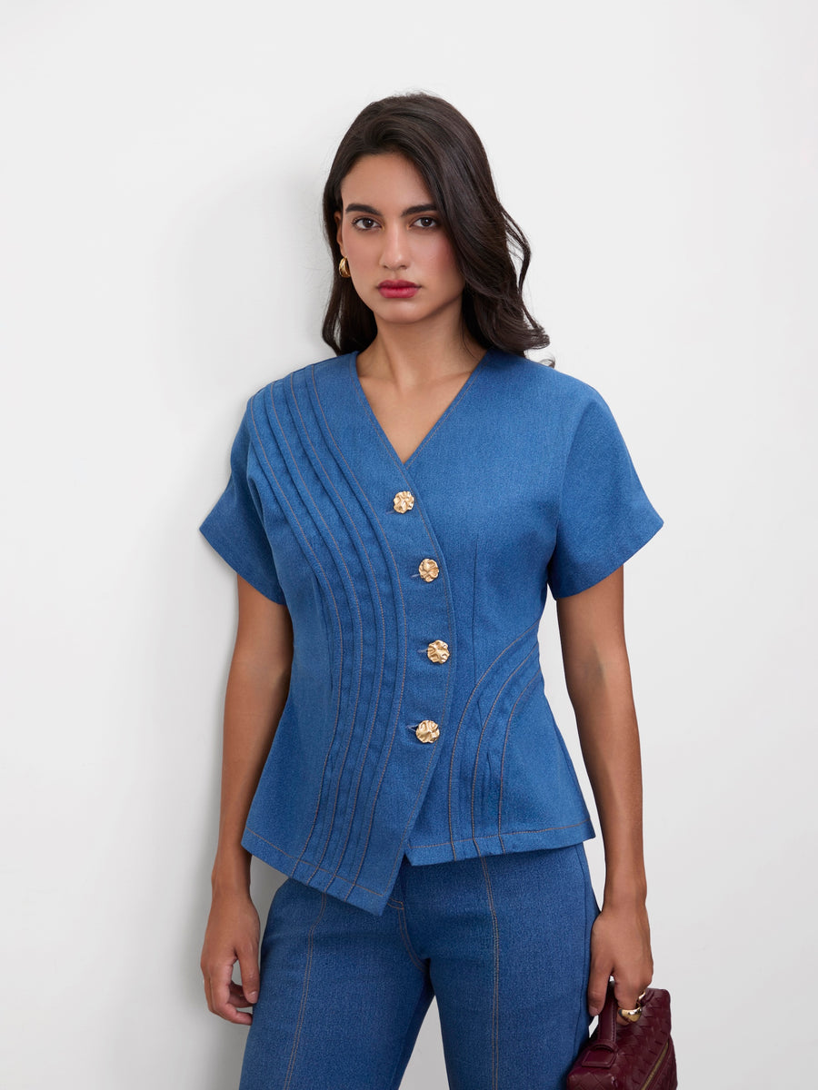 EDGE LINE DENIM TOP
