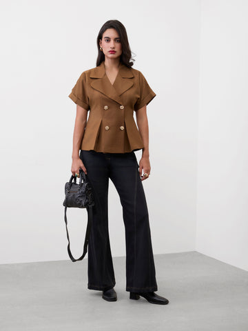 WIDE-LEG PANELLED JEANS