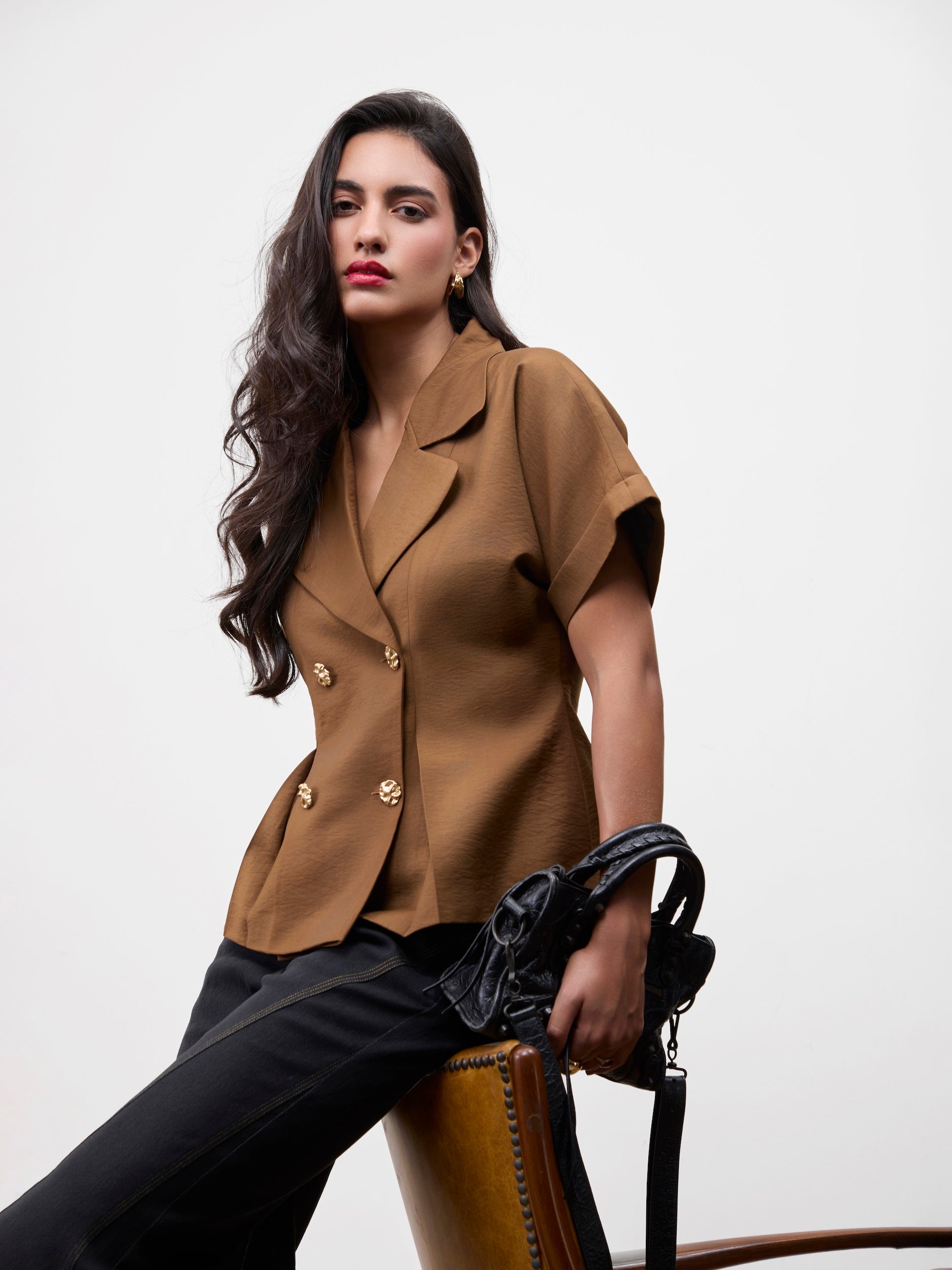 MOCHA TRENCH TOP