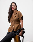 MOCHA TRENCH TOP