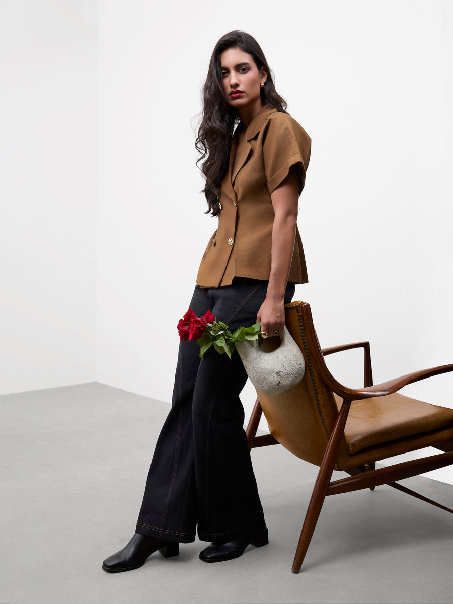 WIDE-LEG PANELLED JEANS