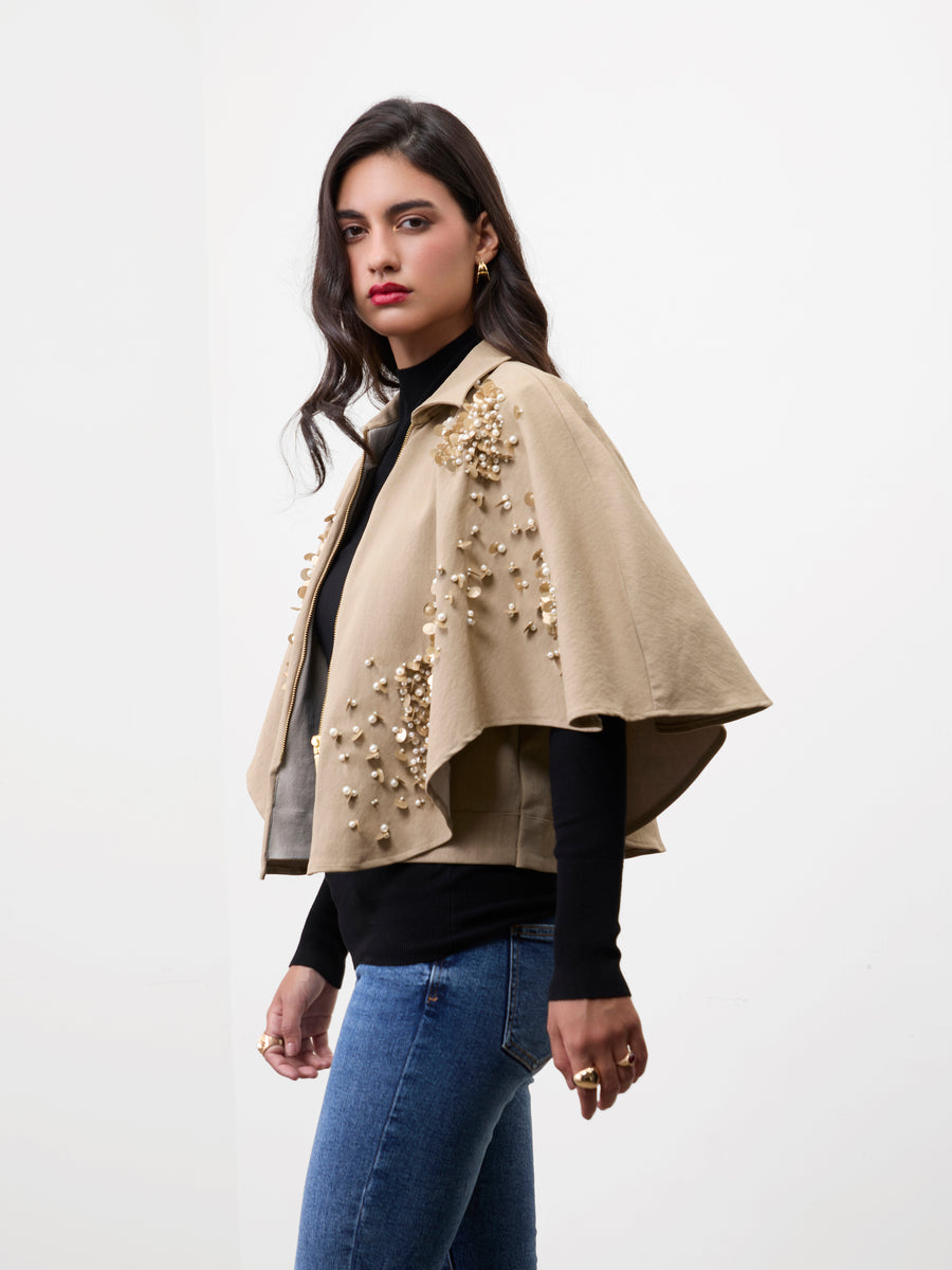 OPULENT SEQUIN CAPE TOP