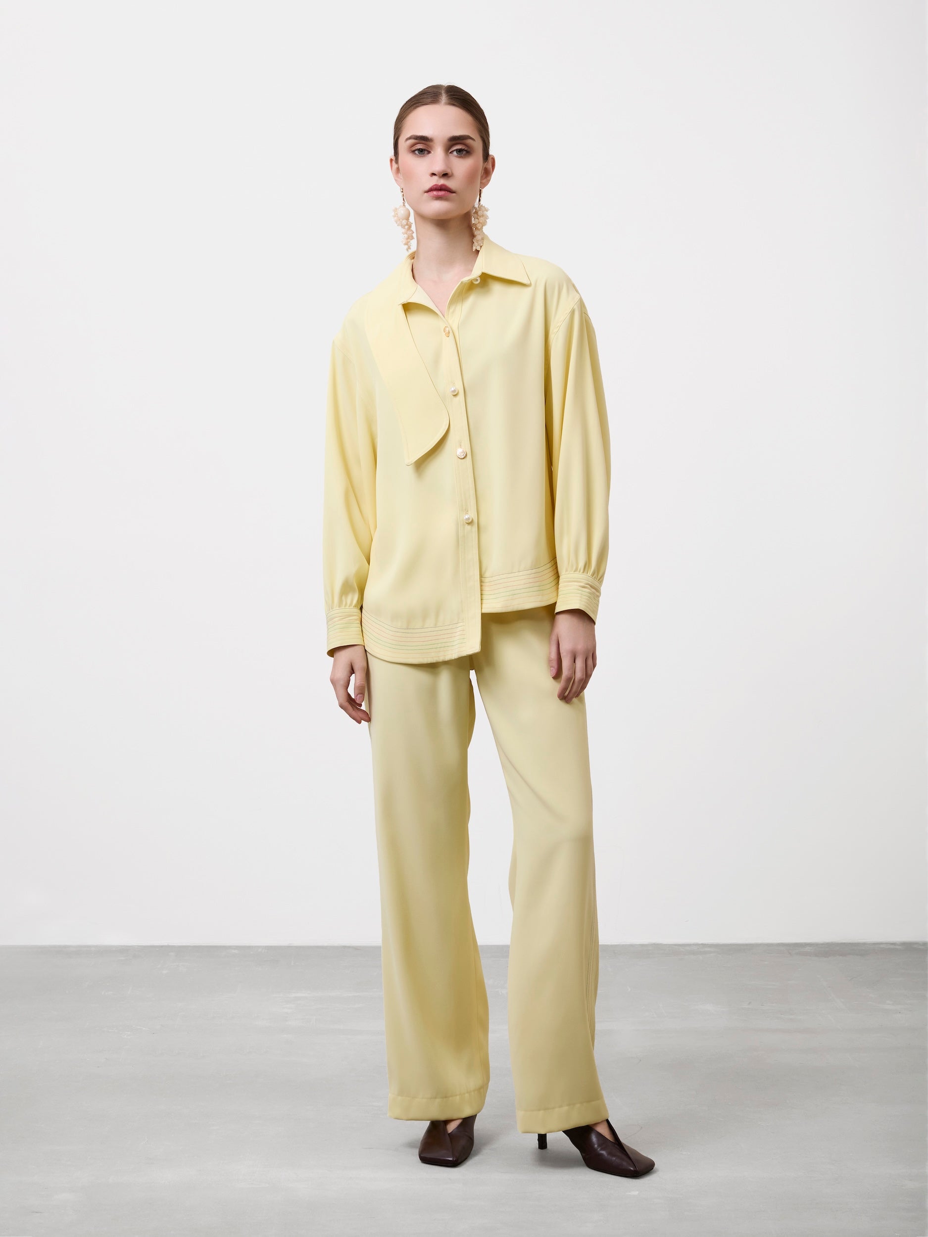 MEANDER LINES STRAIGHT-LEG TROUSER