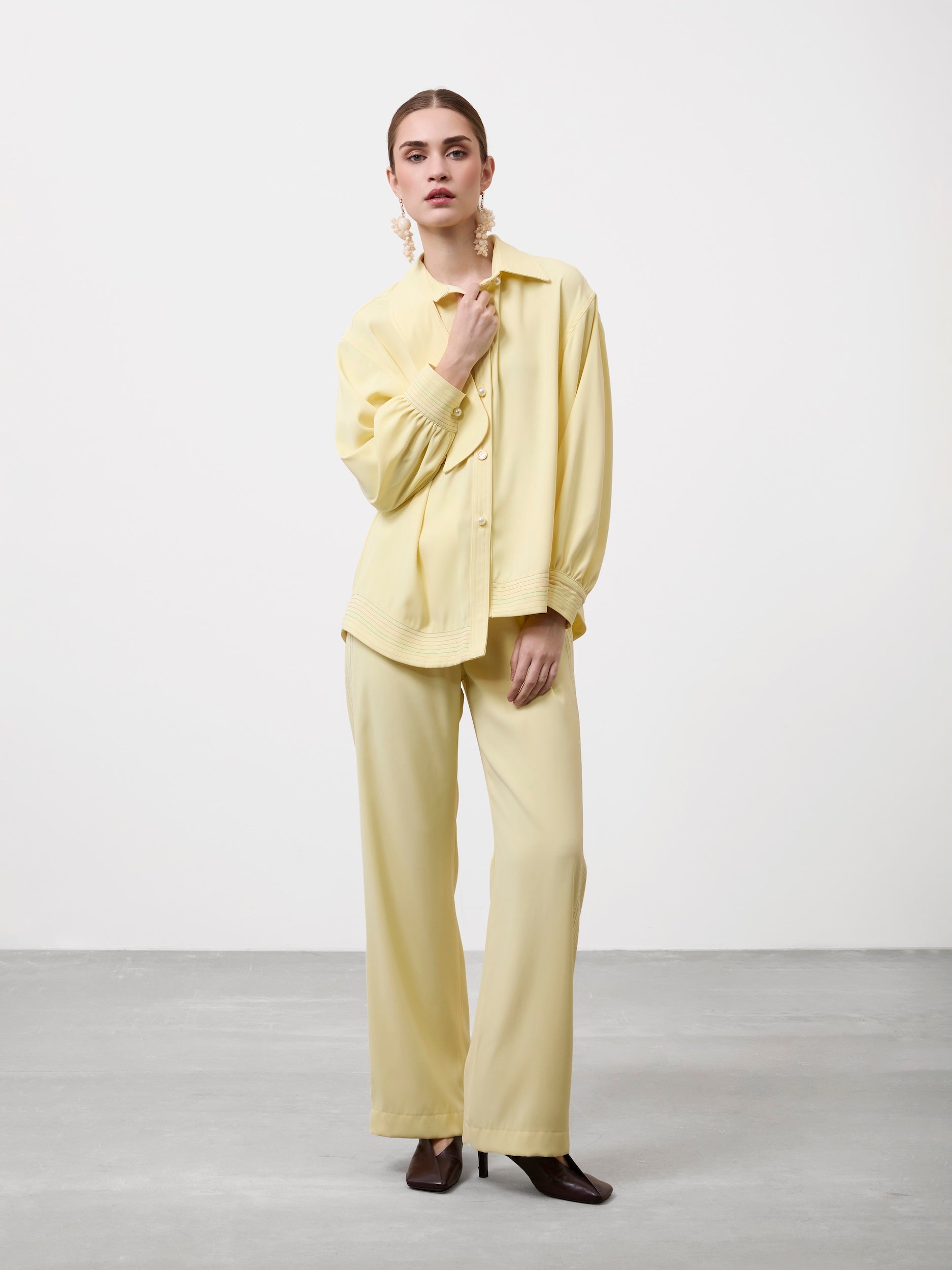 MEANDER LINES STRAIGHT-LEG TROUSER