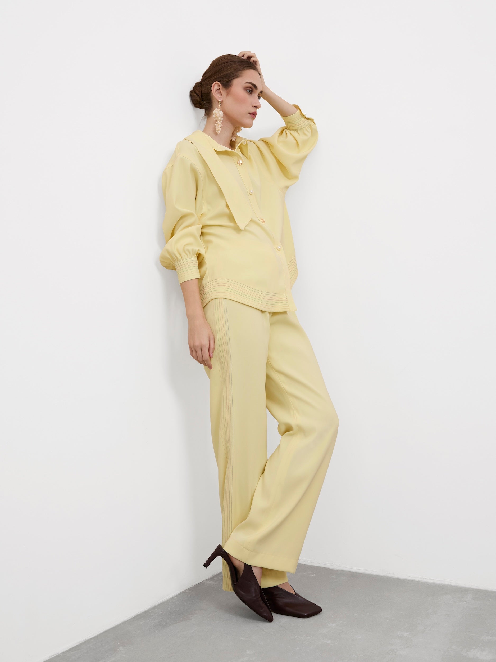 MEANDER LINES STRAIGHT-LEG TROUSER