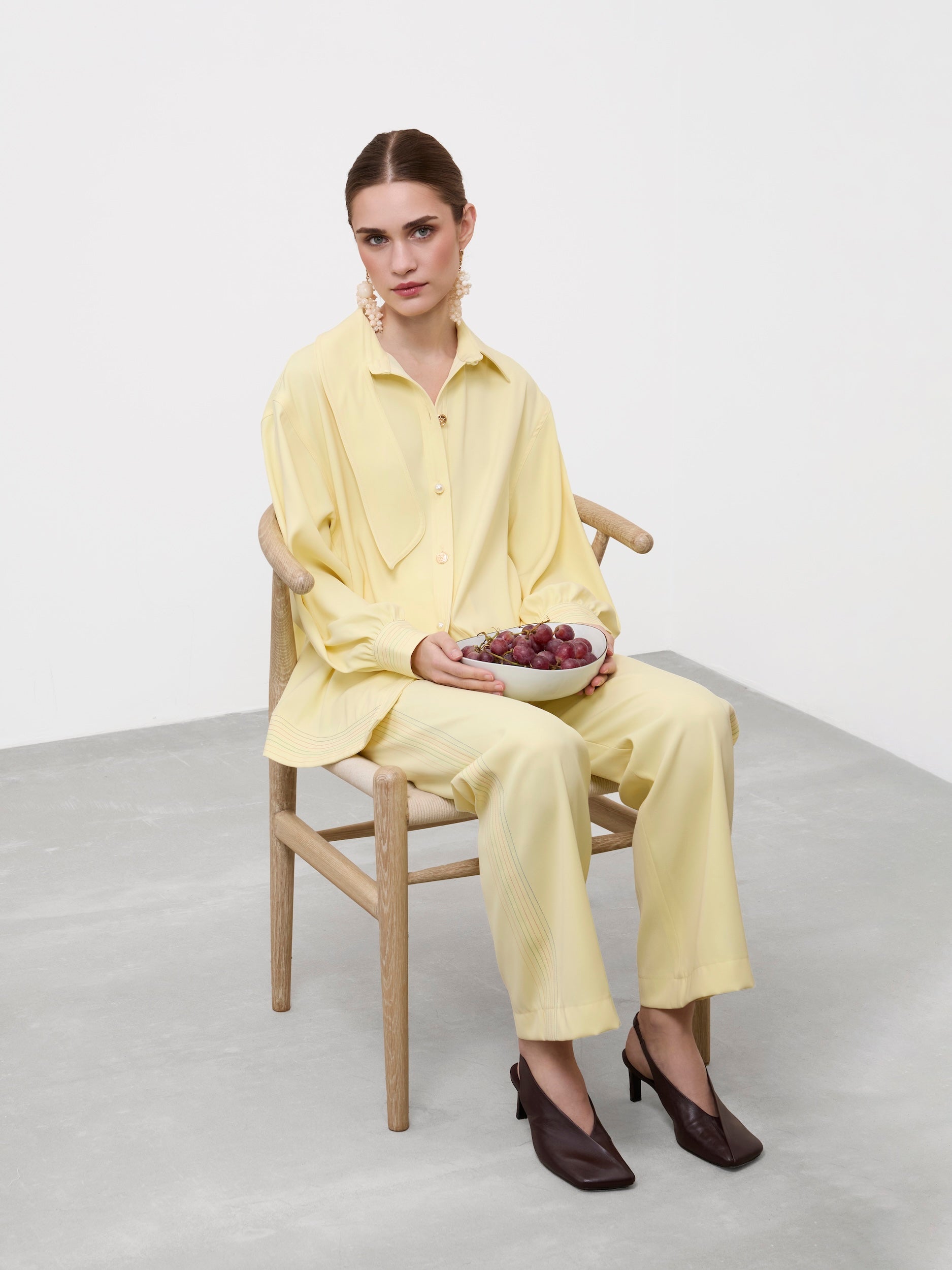 MEANDER LINES STRAIGHT-LEG TROUSER