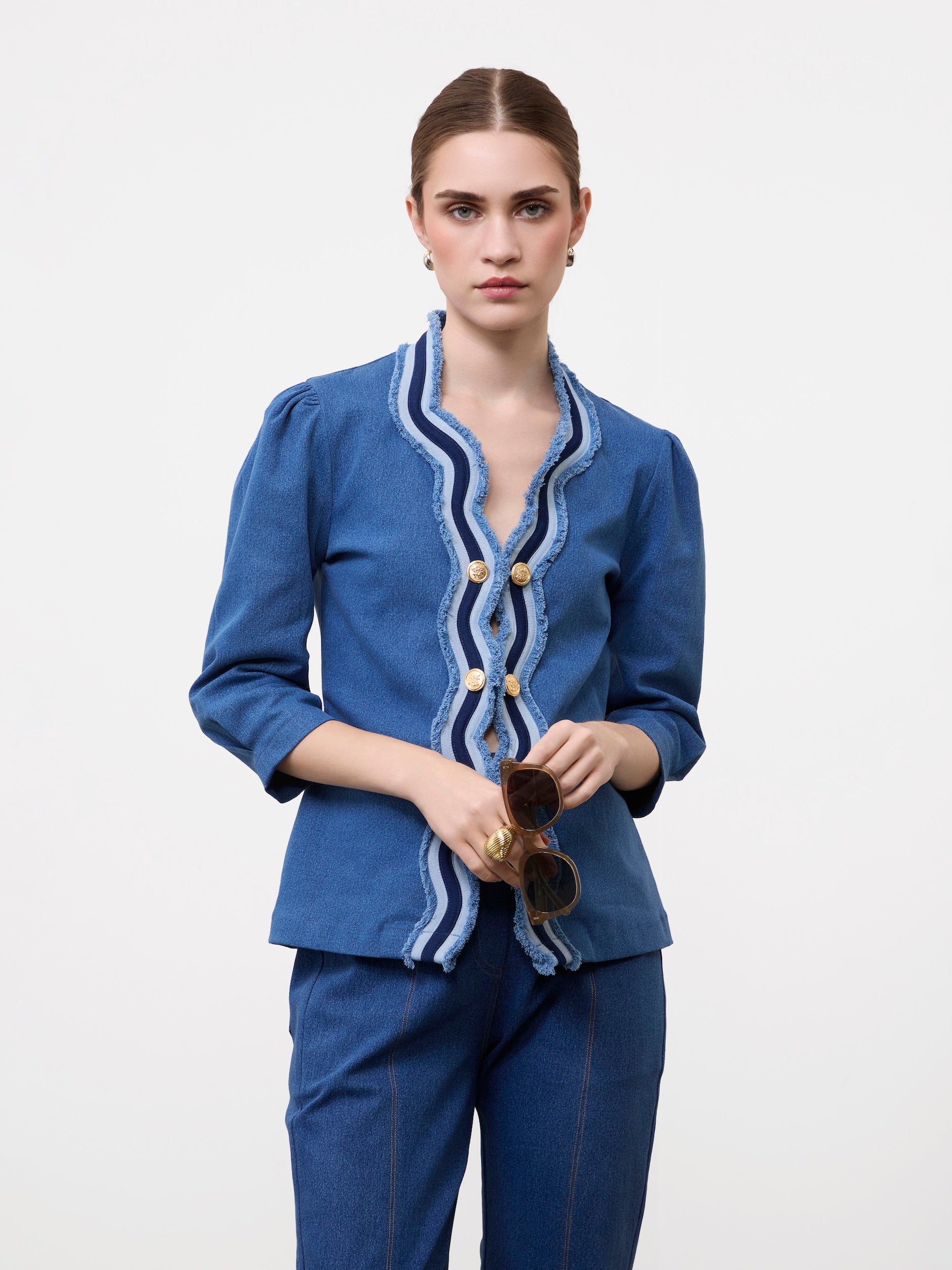 FRAYED SCALLOP JACKET