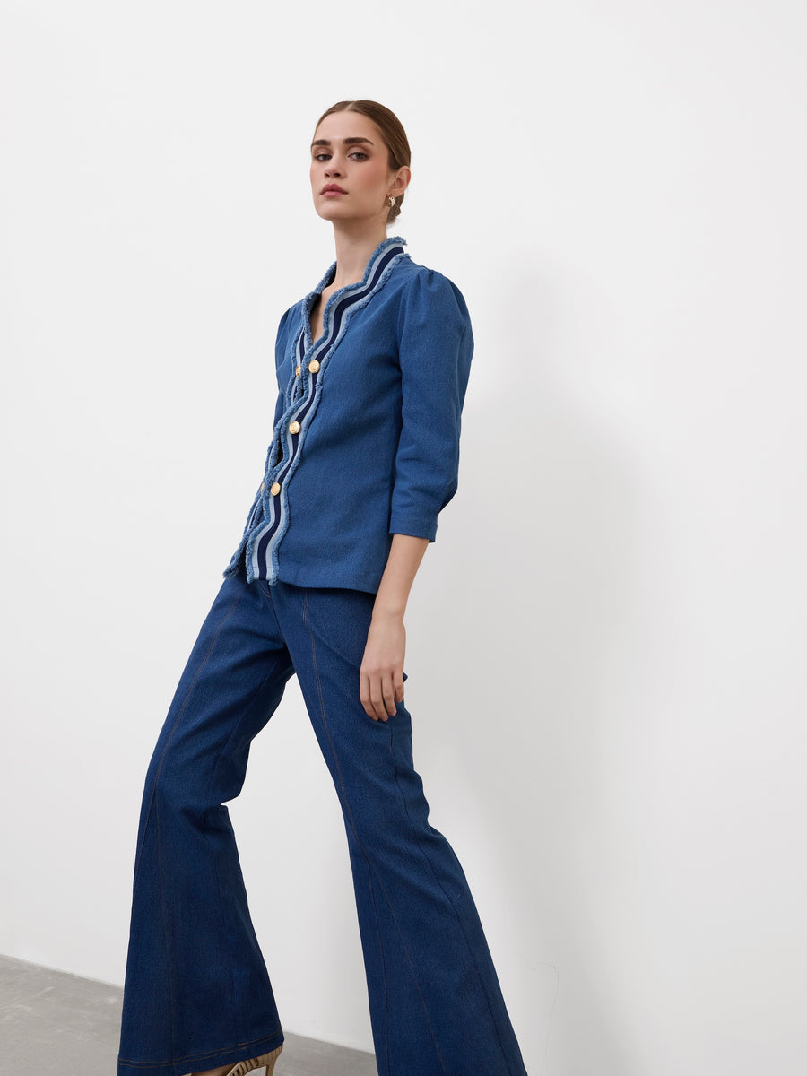 WIDE-LEG BOOTCUT JEANS