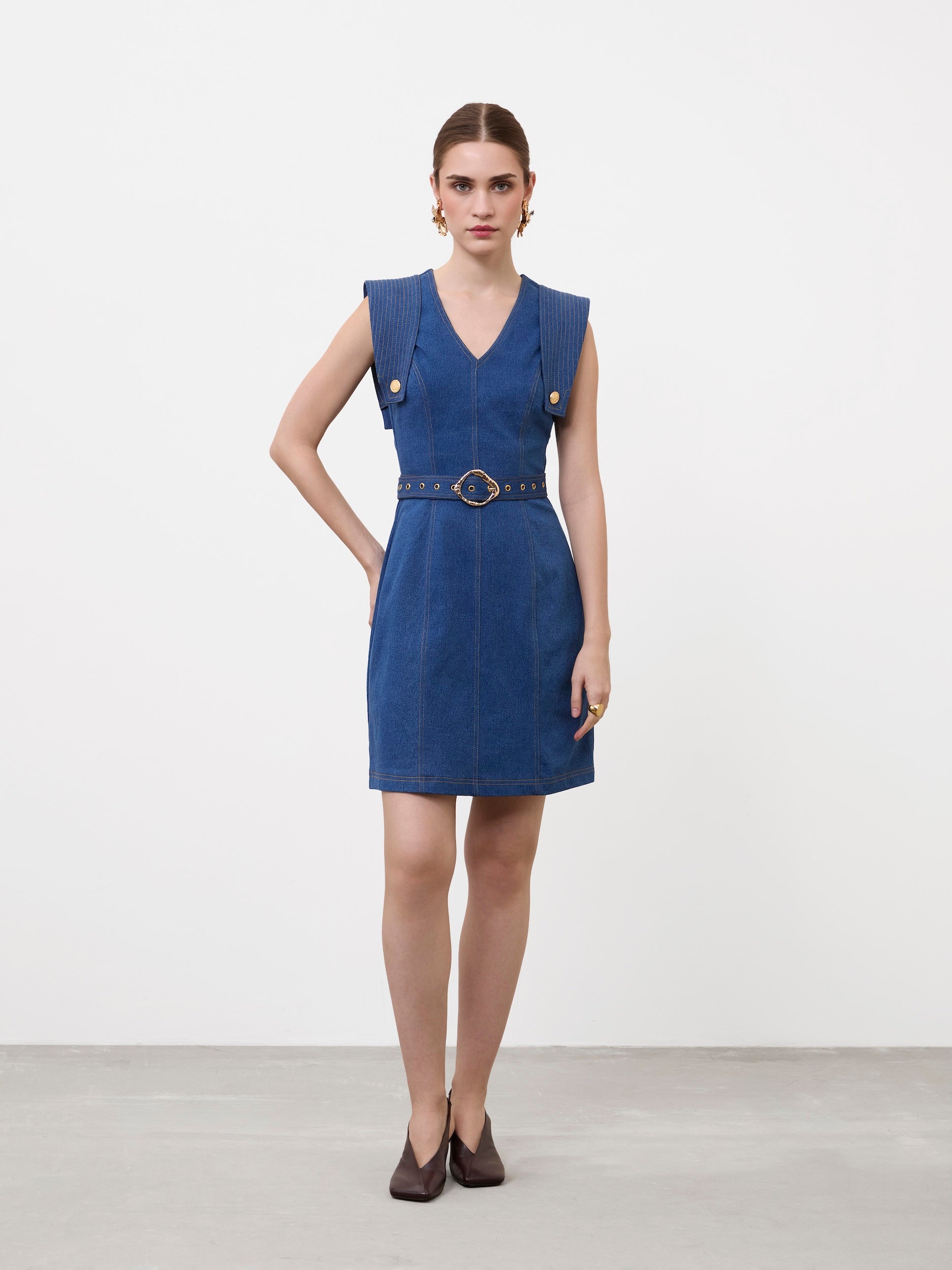 DENIM SHEATH DRESS