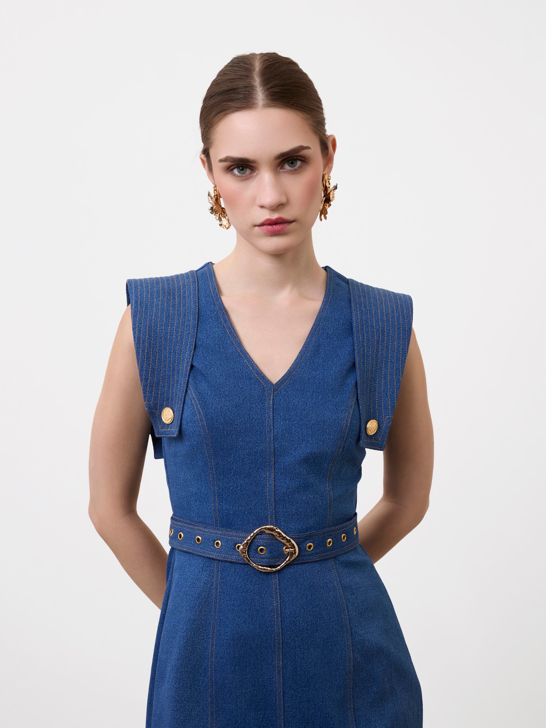 DENIM SHEATH DRESS