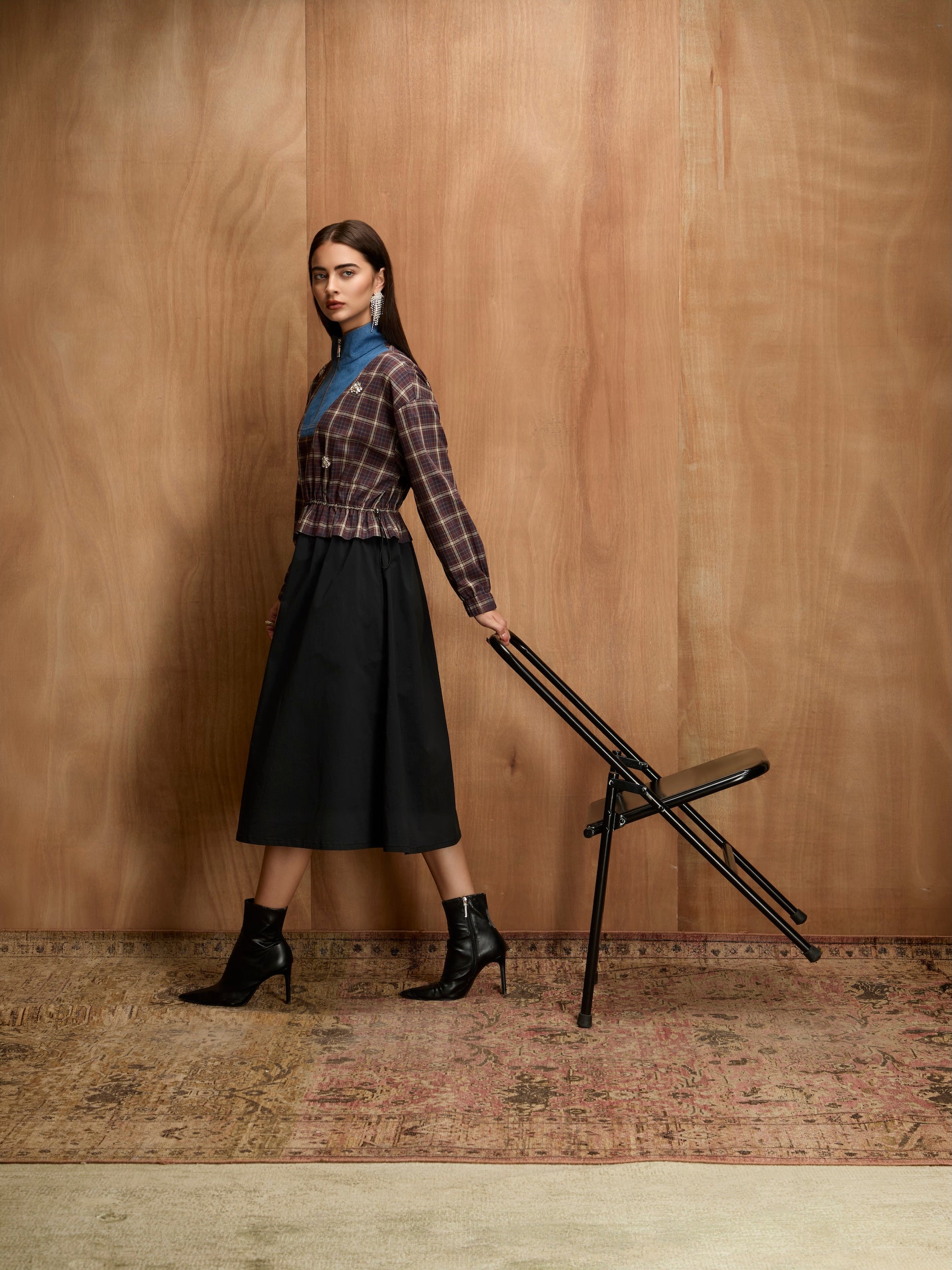 VARSITY CHECK DRESS