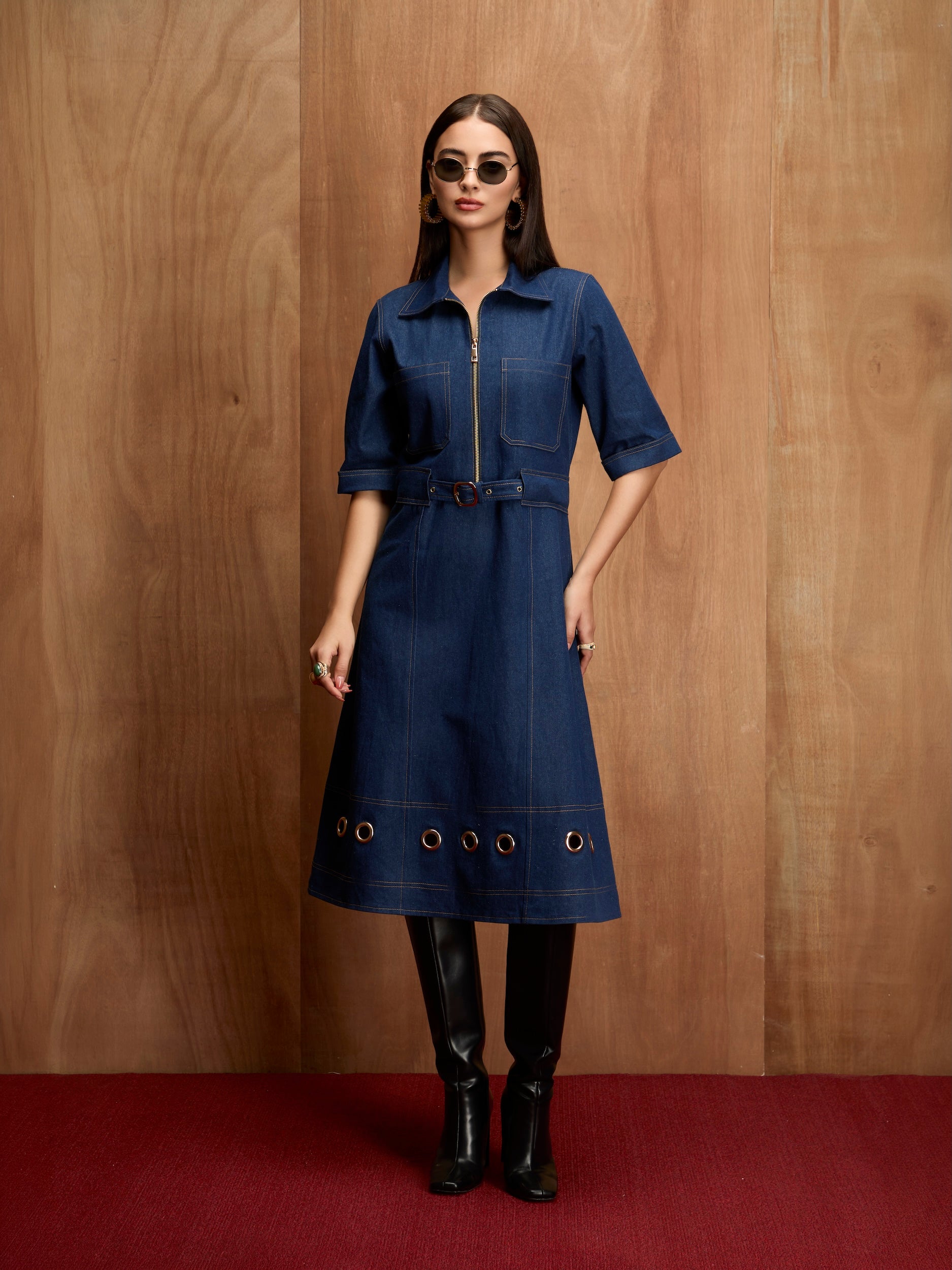 RIVETLINE DENIM DRESS