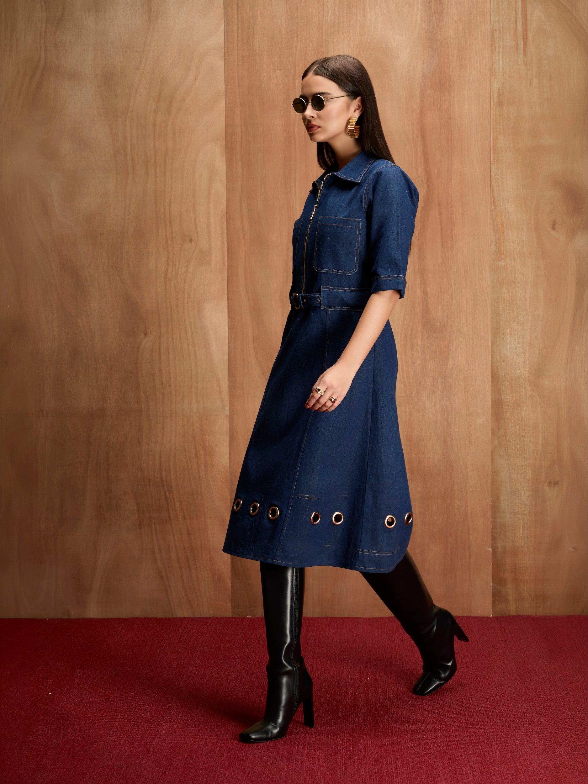 RIVETLINE DENIM DRESS
