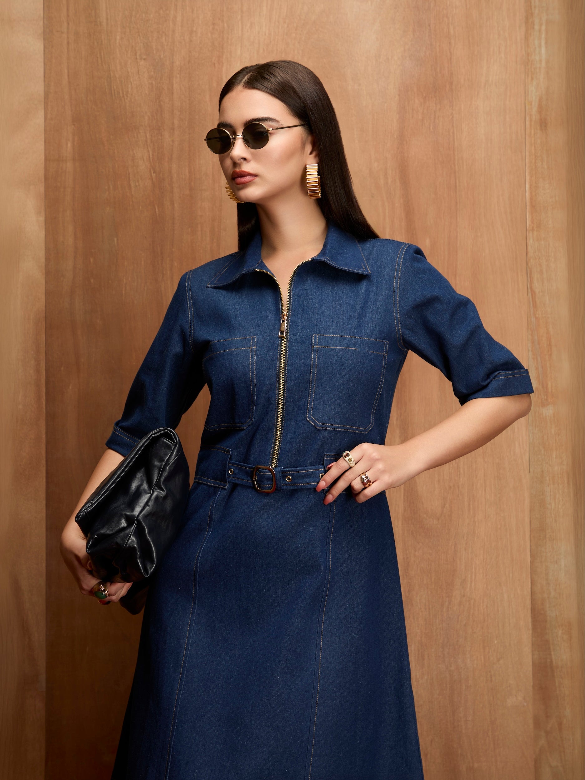 RIVETLINE DENIM DRESS