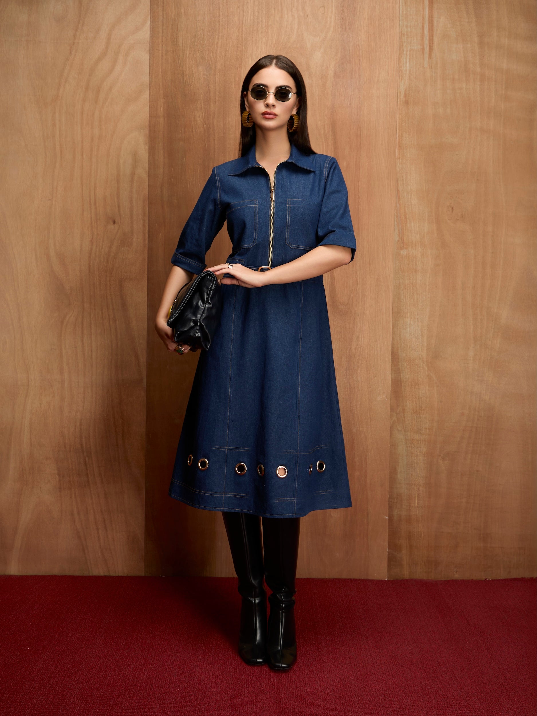 RIVETLINE DENIM DRESS