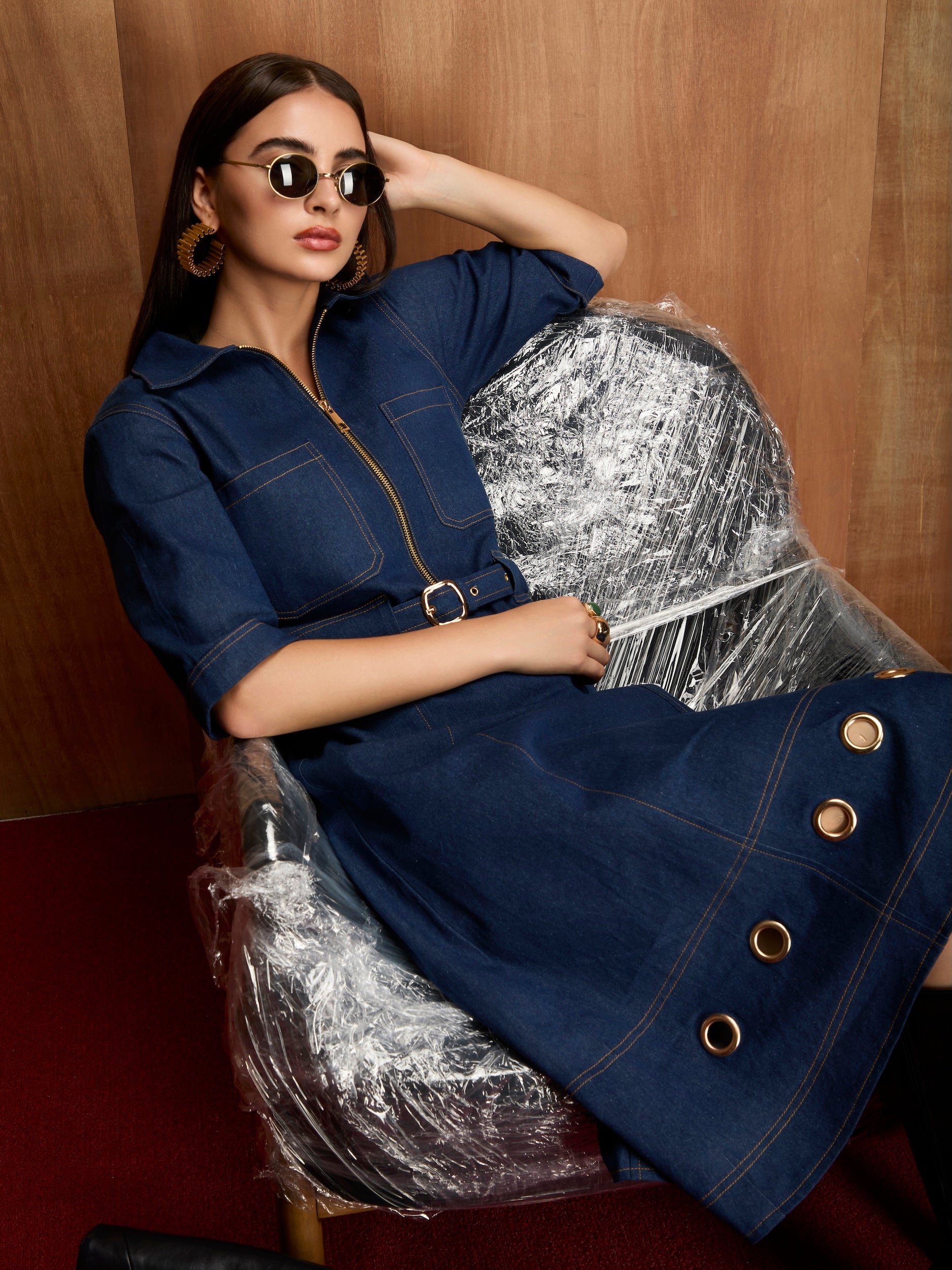 RIVETLINE DENIM DRESS