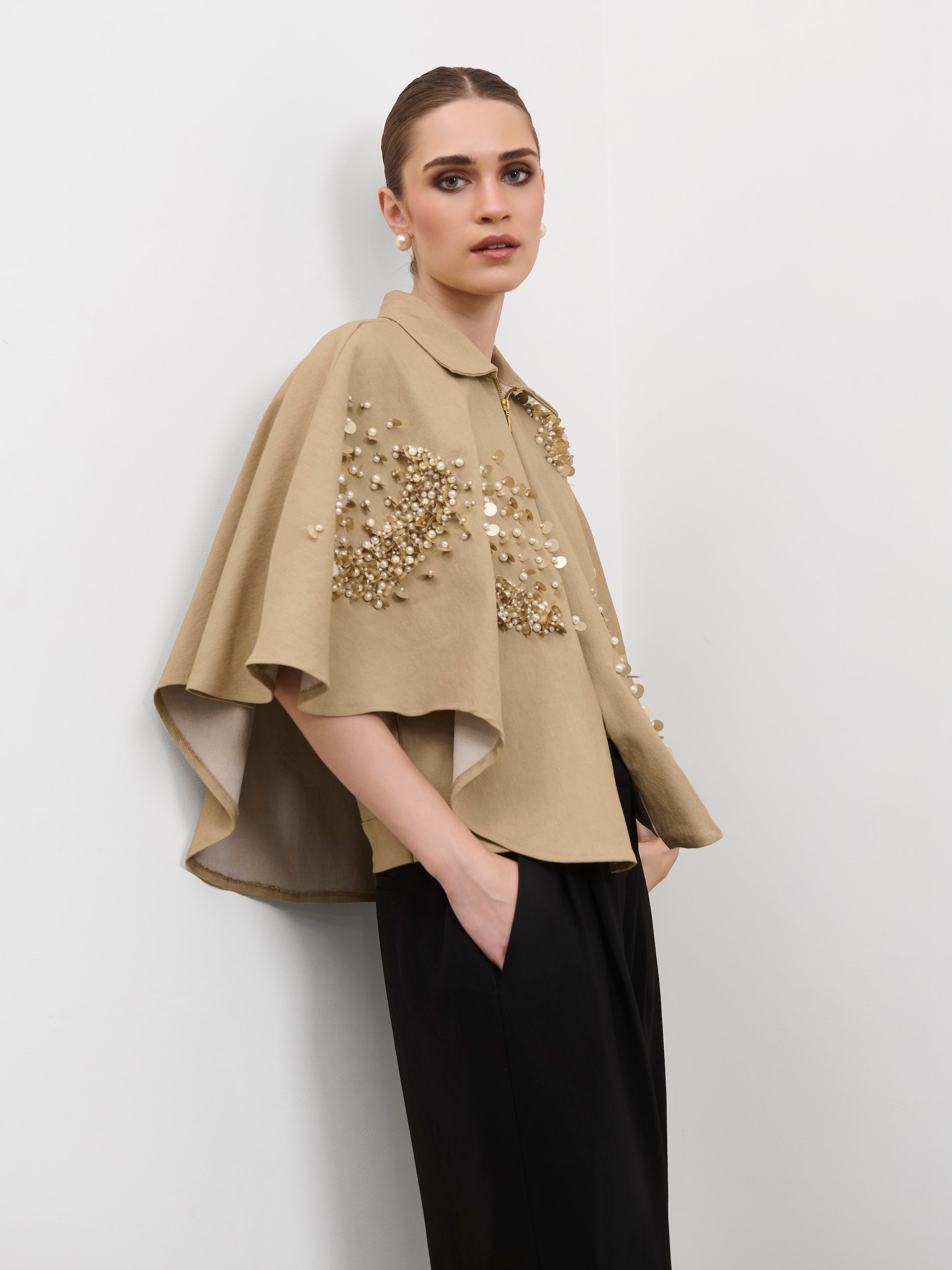 OPULENT SEQUIN CAPE TOP