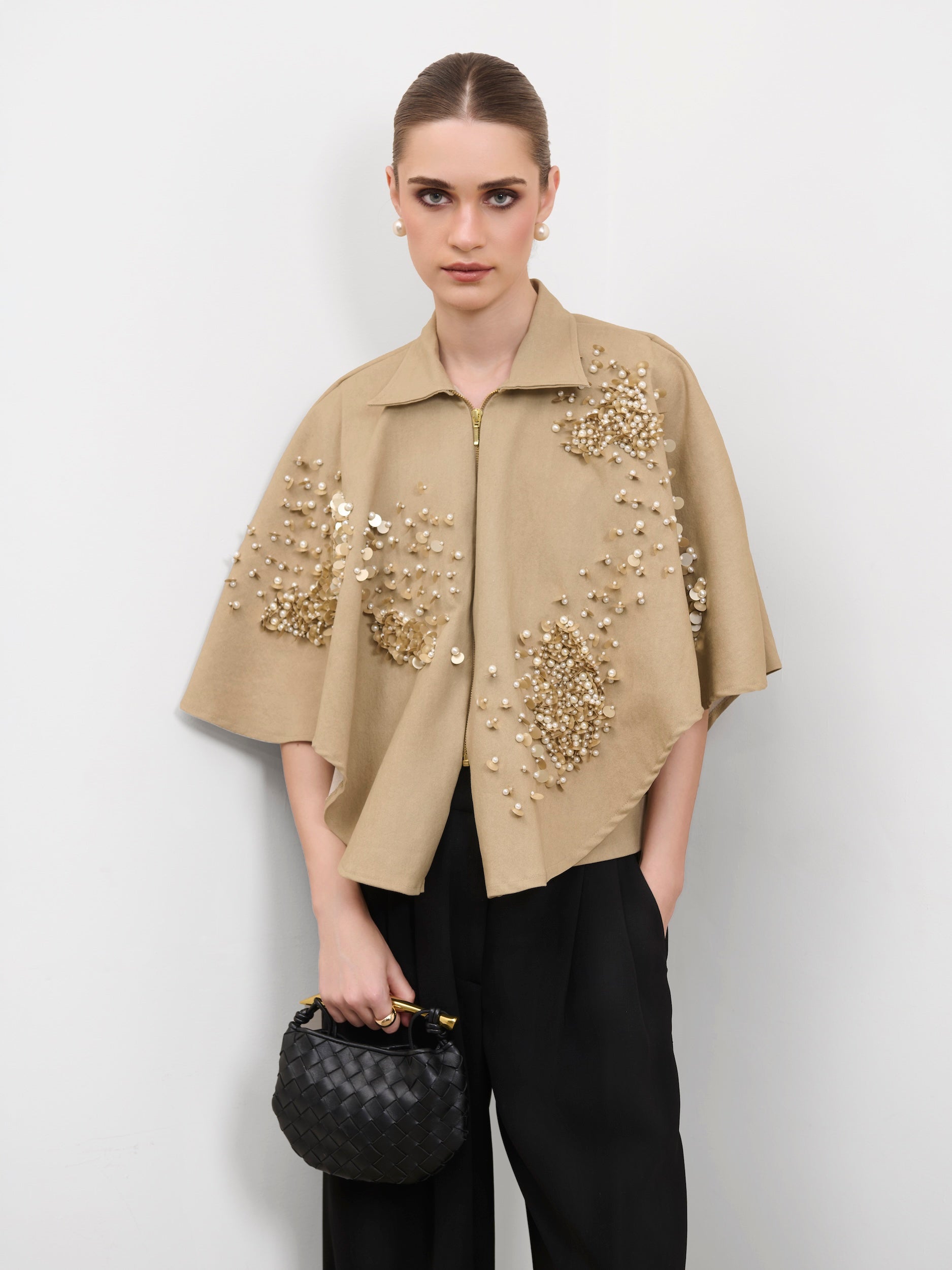 OPULENT SEQUIN CAPE TOP