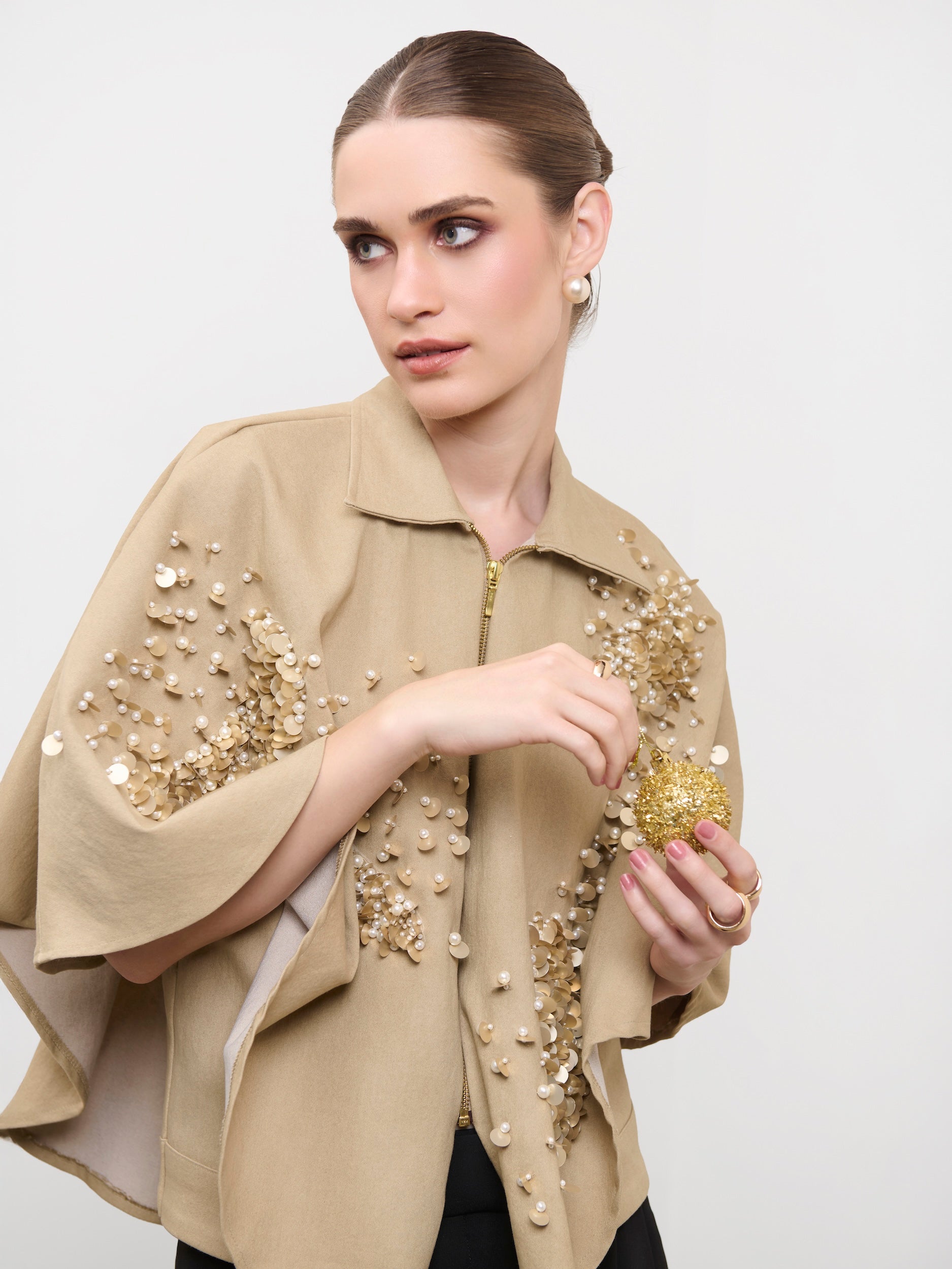 OPULENT SEQUIN CAPE TOP