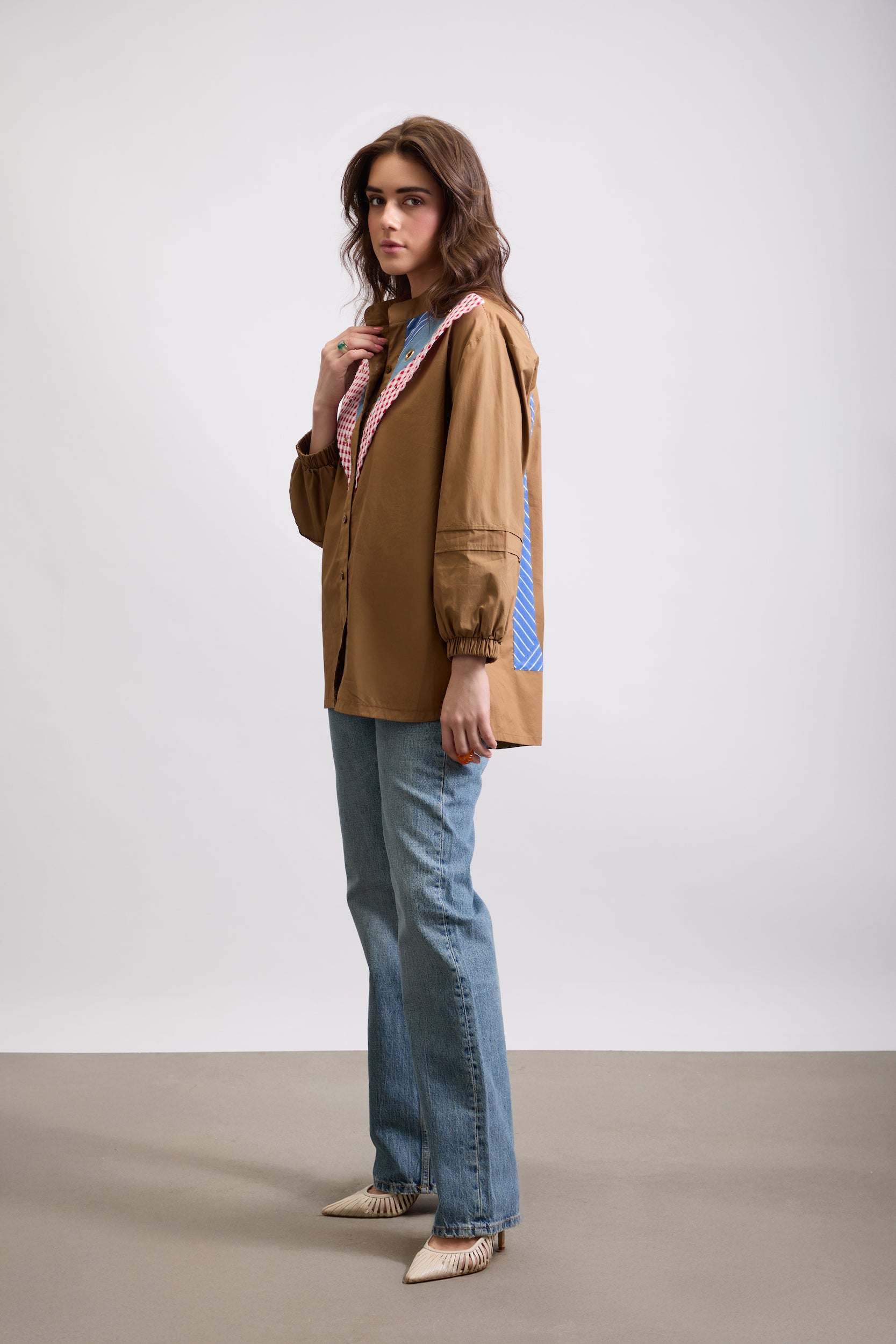 BHAVDEEP KAUR IN OUR COLOURBLOCK YOKE SHIRT