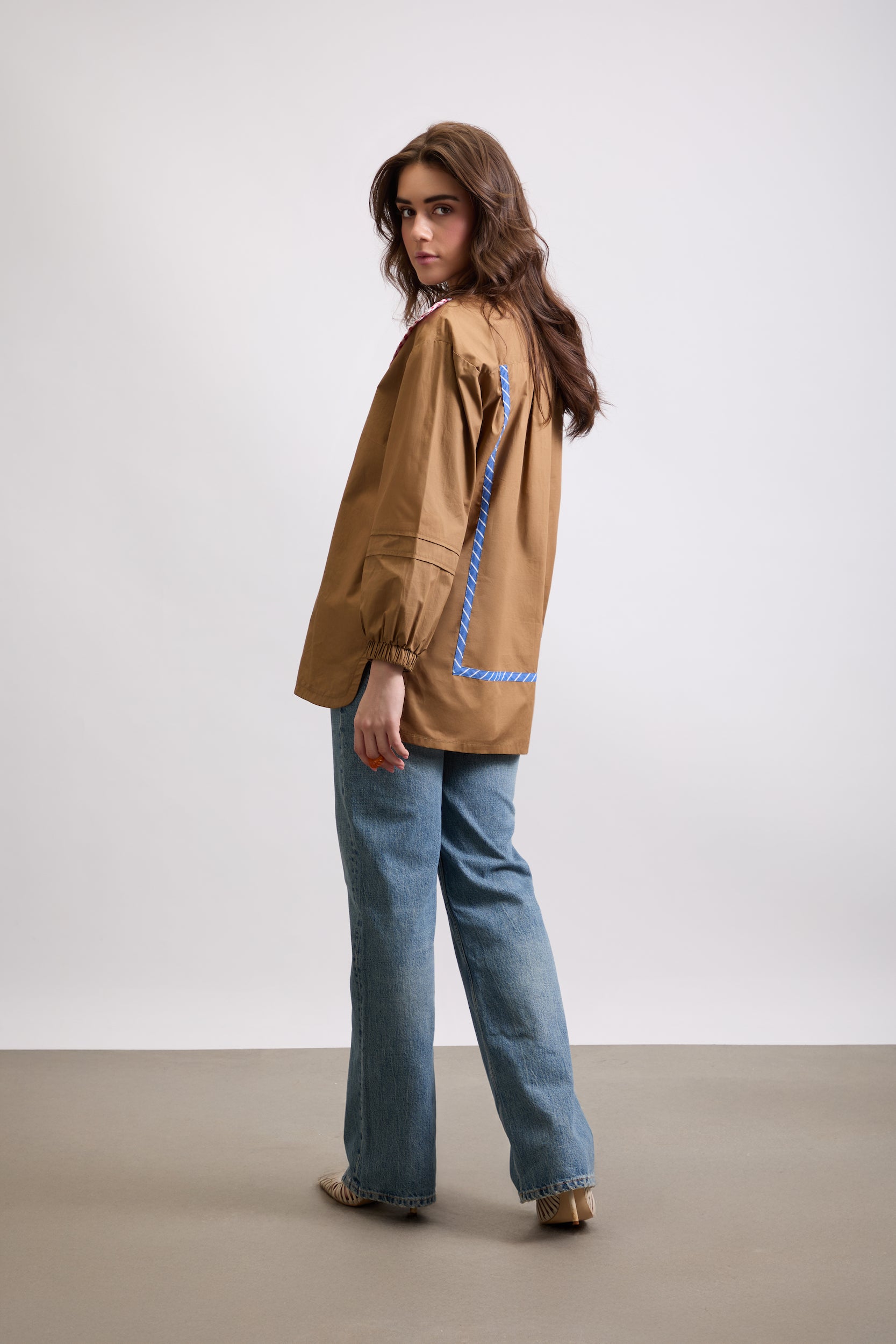 BHAVDEEP KAUR IN OUR COLOURBLOCK YOKE SHIRT