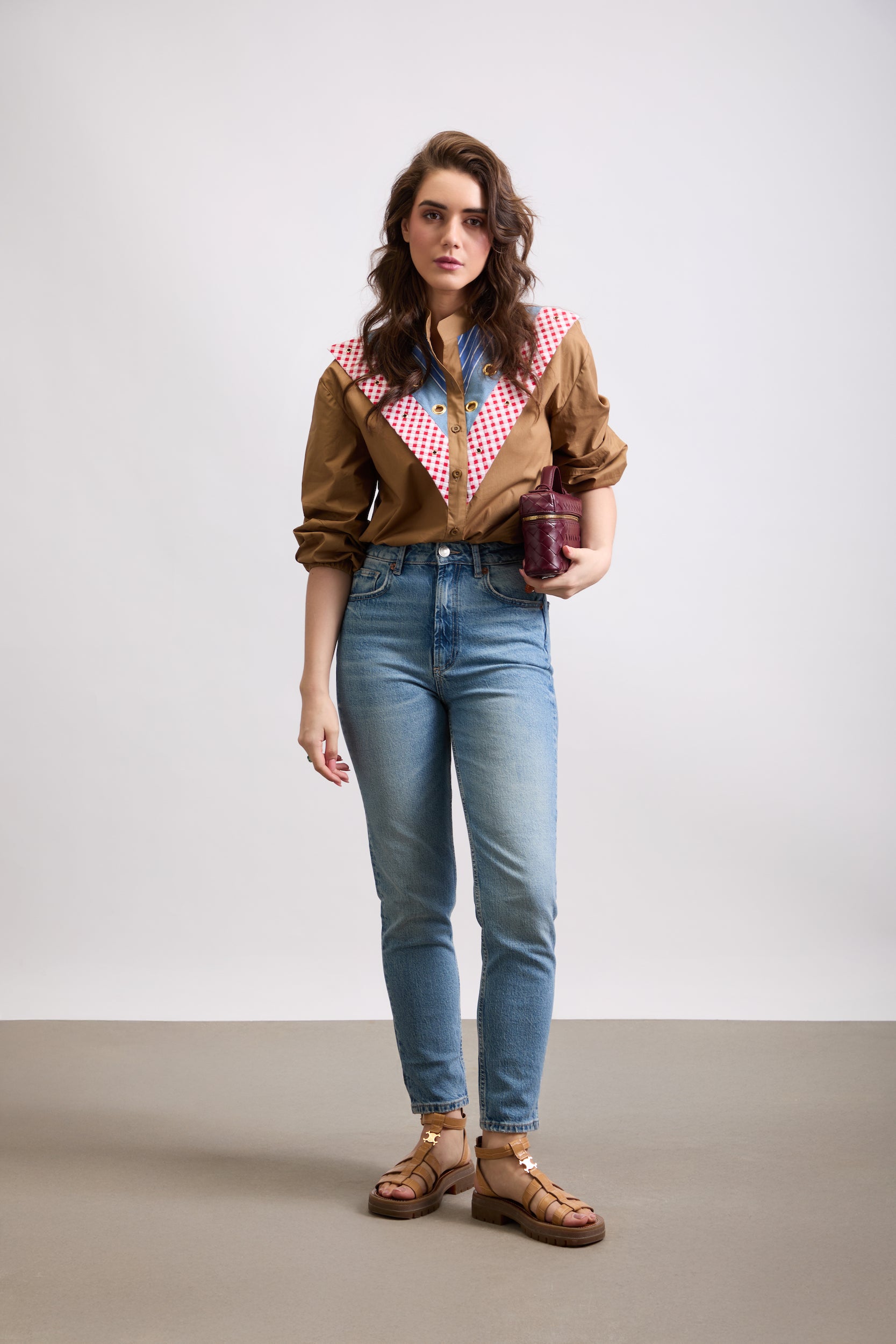 BHAVDEEP KAUR IN OUR COLOURBLOCK YOKE SHIRT