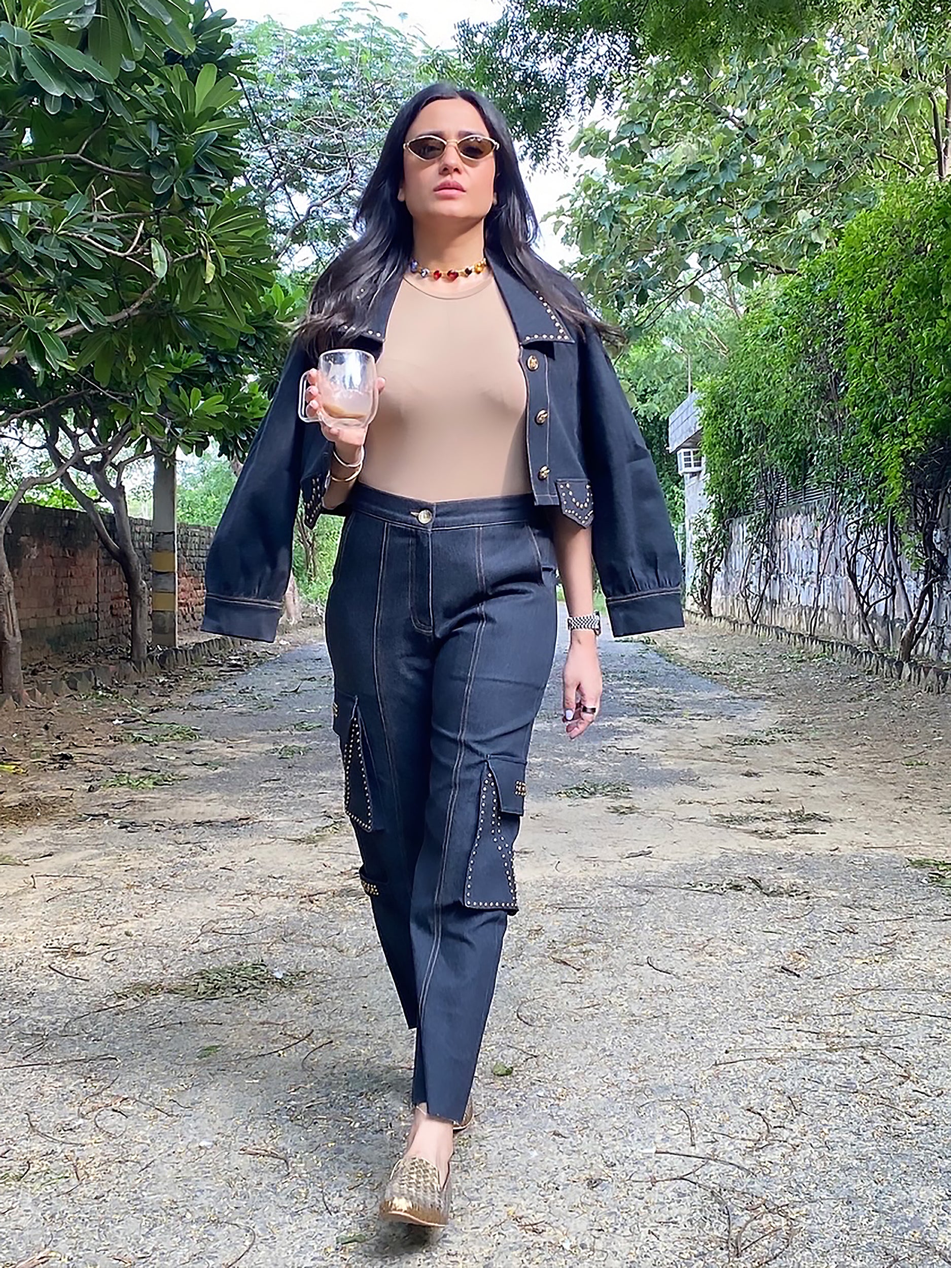 MITALI WADHWA IN OUR STUDDED CARGO JEANS