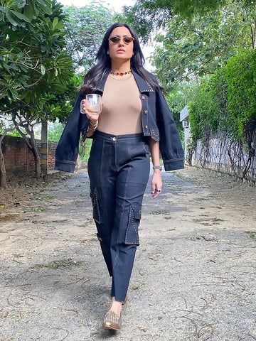 MITALI WADHWA IN OUR STUDDED CARGO JEANS